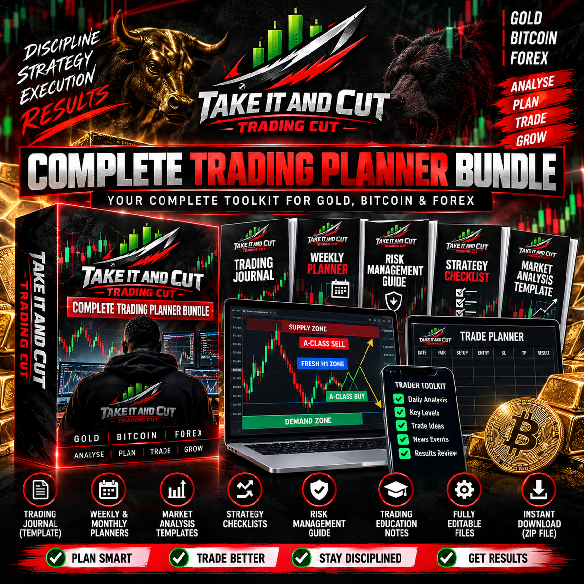 TAKE IT AND CUT Trading Cut Complete Trading Planner Bundle promotional cover